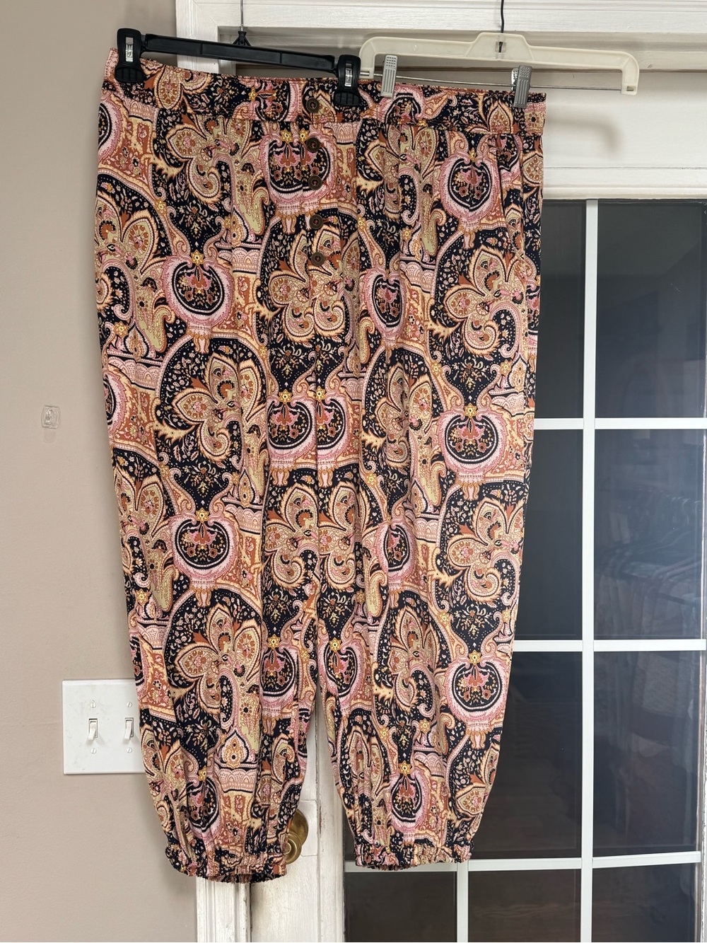 Anthropologie Odette Paisley Printed Harem Jogger Pants Wide Leg Slouchy